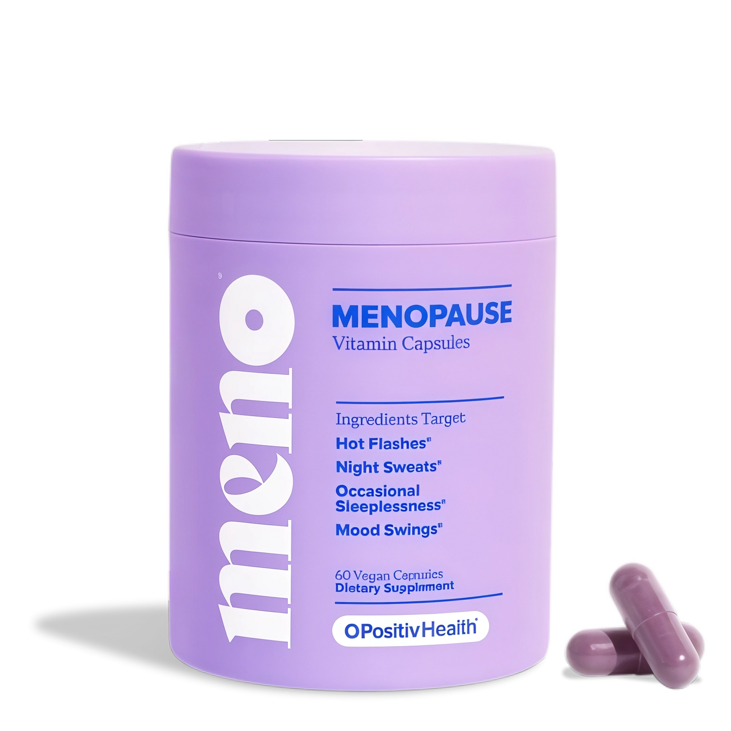 O Positiv MENO Vitamins for Menopause - Hormone-Free Menopause Supplement for Women - Black Cohosh & Ashwag and ha KSM-66 - Helps Relieve Hot Flashes, Night Sweats, Mood Swings - 30 Servings (Pack of 1)