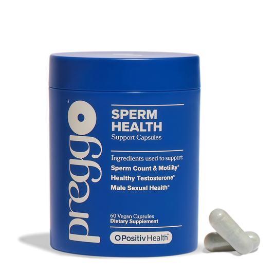 O Positiv Preggo Sperm Health Capsules for Men - OBGYN-Formulated for Improved Sperm Count & Motility with Tongkat Ali, NAC, Alpha Lipoic Acid – Male Reproductive Health, 60 Count (Pack of 1)