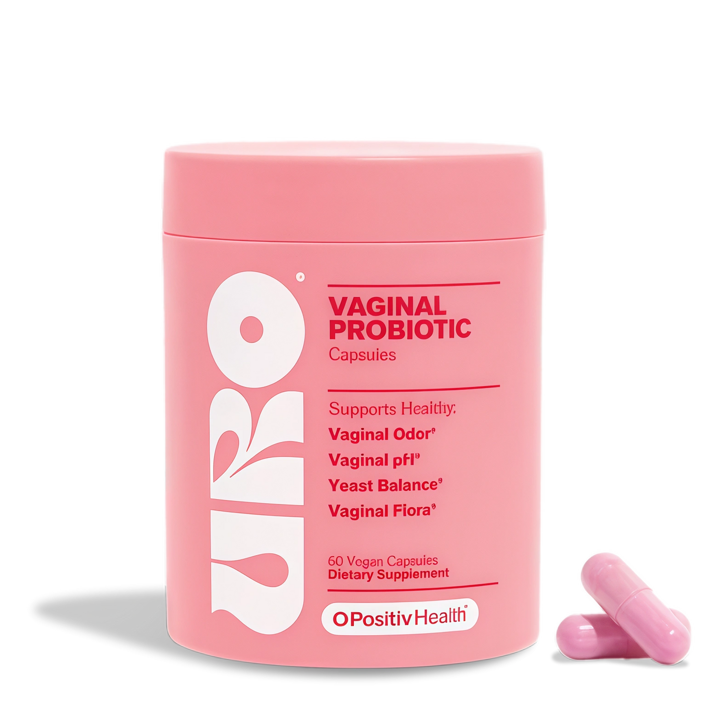O Positiv URO Vaginal Probiotics for Women pH Balance with Prebiotics & Lactobacillus – Vaginal Health Supplement – Support Healthy Vaginal Odor & Flora, 60 Count (Pack of 1), 1 Month Supply